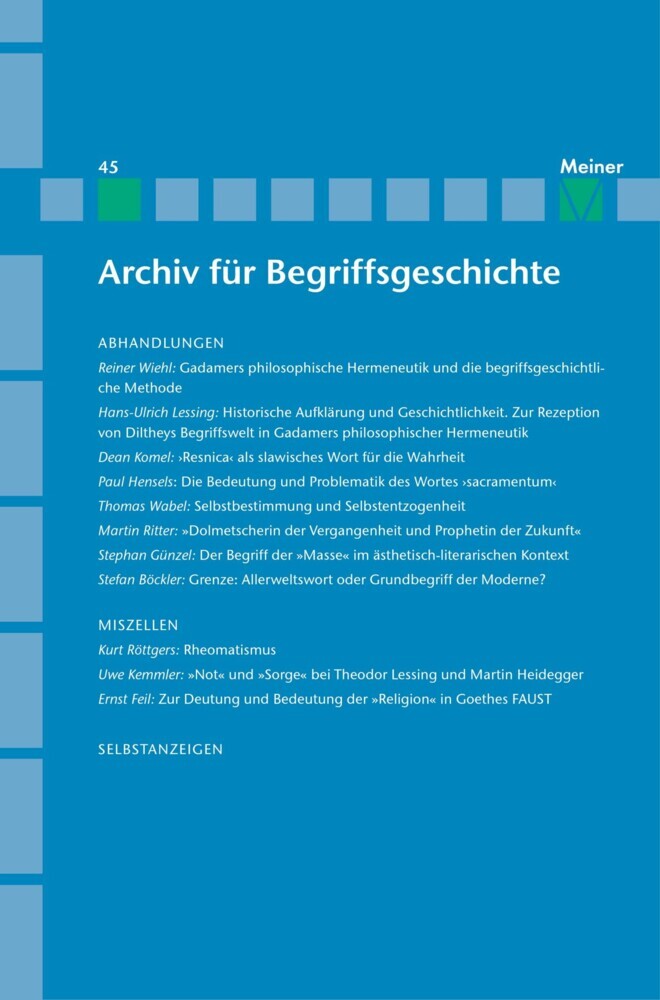 Archiv für Begriffsgeschichte. Band 45 main product photo