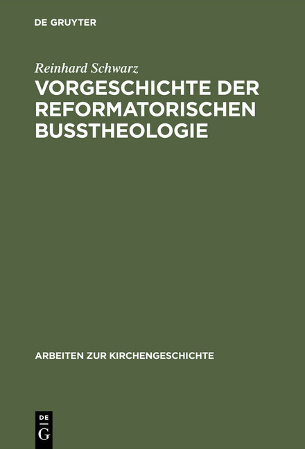 Vorgeschichte der reformatorischen Bußtheologie main product photo