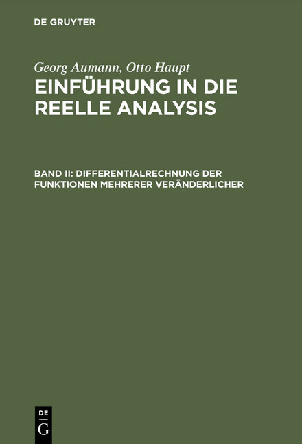 Differentialrechnung der Funktionen mehrerer Veränderlicher main product photo