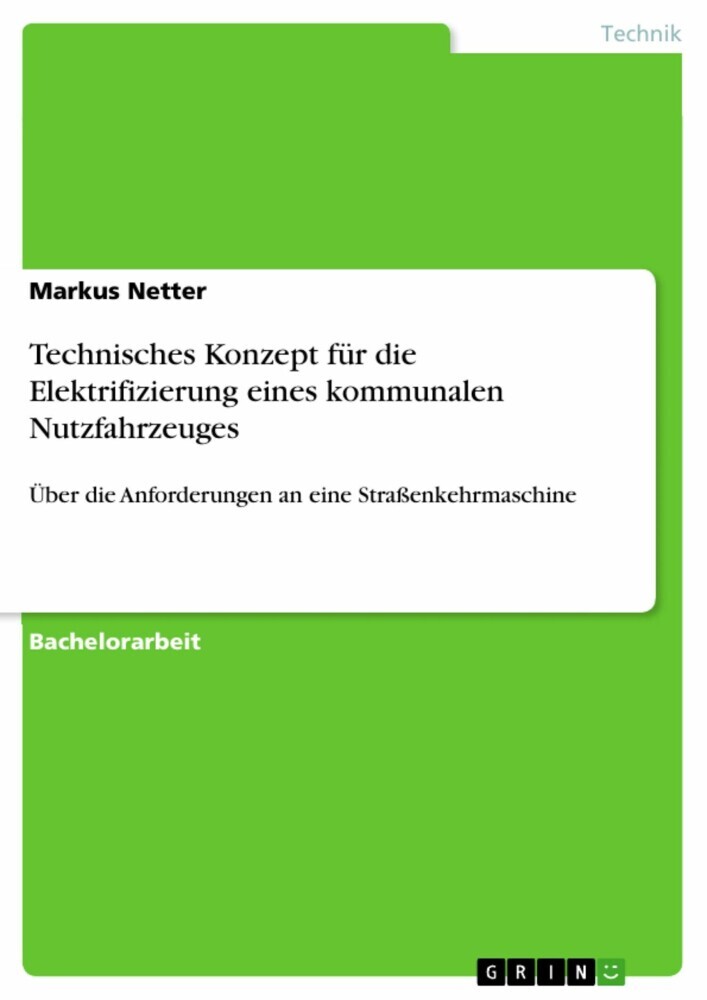 Technisches Konzept für die Elektrifizierung eines kommunalen Nutzfahrzeuges main product photo