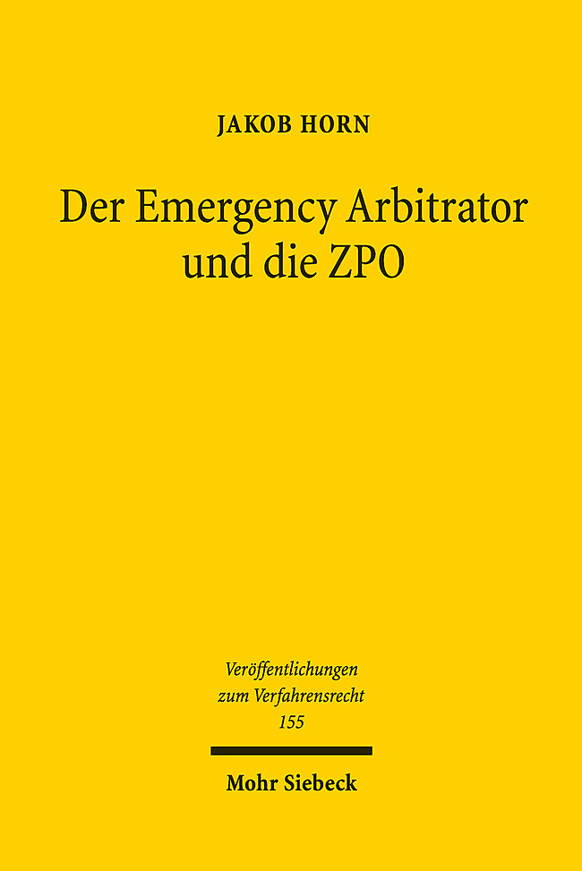 Der Emergency Arbitrator und die ZPO main product photo