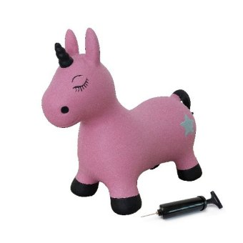 Jamara Hüpftier Einhorn pink mit Pumpe