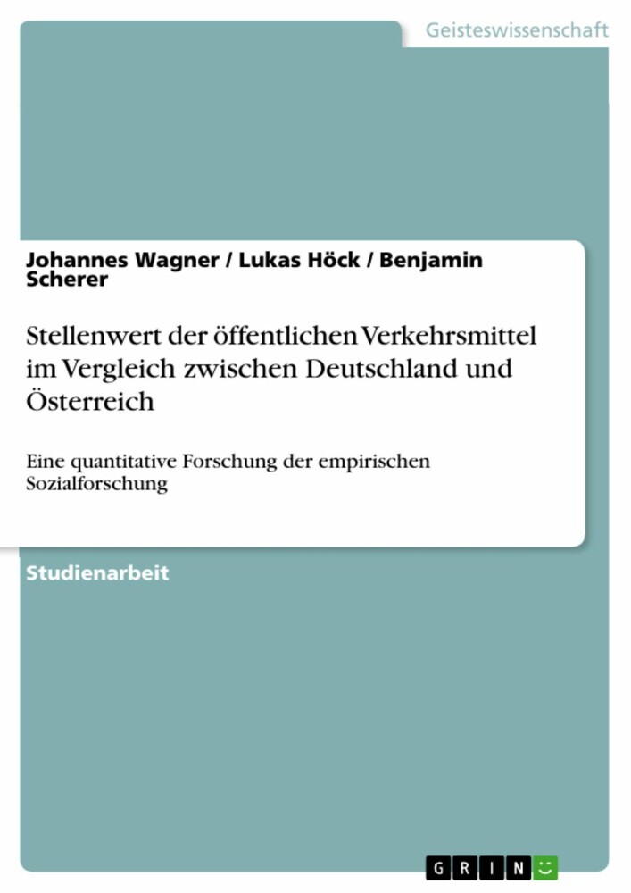 Stellenwert der öffentlichen Verkehrsmittel im Vergleich zwischen Deutschland und Österreich main product photo