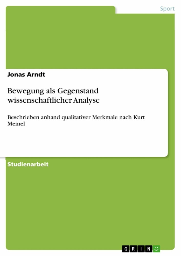 Bewegung als Gegenstand wissenschaftlicher Analyse main product photo