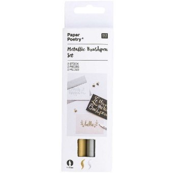 Metallic Brushpens Set Gold Silber