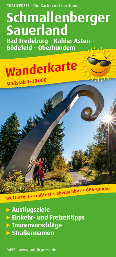 PublicPress Wanderkarte Schmallenberger Sauerland, Bad Fredeburg, - Kahler Asten - Bödefeld - Oberhundem main product photo