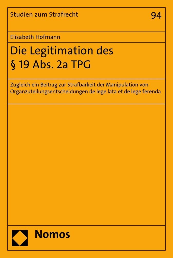 Die Legitimation des 19 Abs. 2a TPG main product photo
