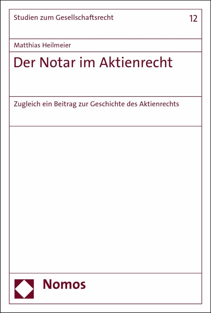 Der Notar im Aktienrecht main product photo