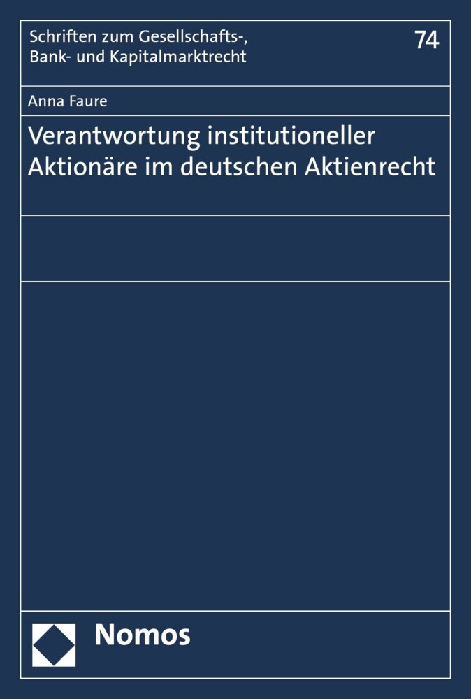 Verantwortung institutioneller Aktionäre im deutschen Aktienrecht main product photo