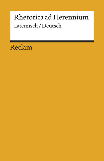Rhetorica ad Herennium. Lateinisch/Deutsch main product photo