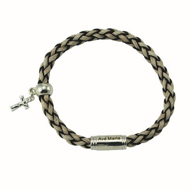 Armband braun mit kleinem Kreuz main product photo