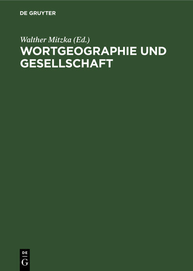 Wortgeographie und Gesellschaft main product photo