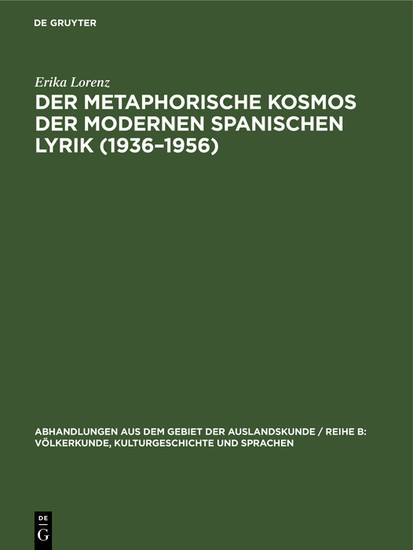 Der metaphorische Kosmos der modernen spanischen Lyrik (1936-1956) main product photo