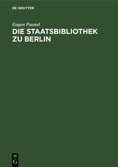 Die Staatsbibliothek zu Berlin main product photo