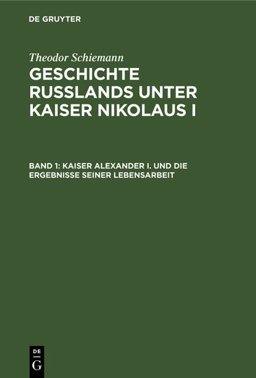 Kaiser Alexander I. und die Ergebnisse seiner Lebensarbeit main product photo