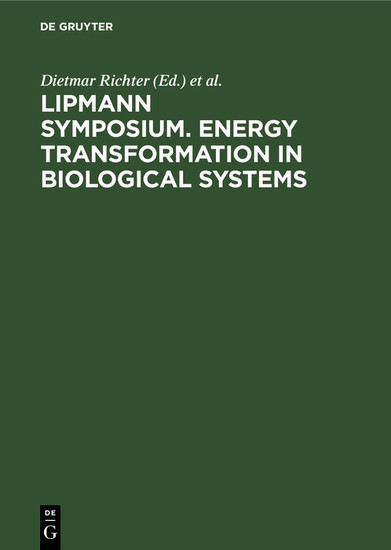 Lipmann Symposium. Energy transformation in biological systems main product photo