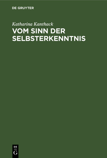 Vom Sinn der Selbsterkenntnis main product photo