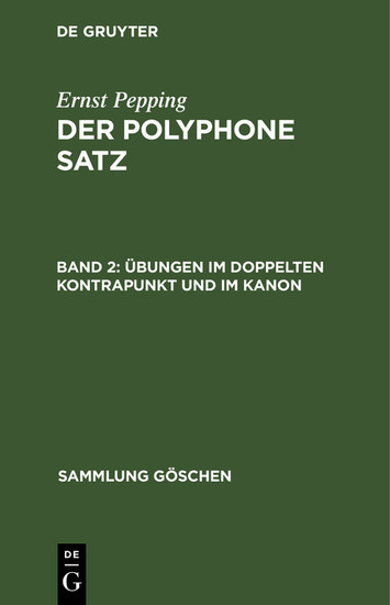 Übungen im doppelten Kontrapunkt und im Kanon main product photo