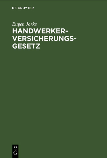 Handwerkerversicherungsgesetz main product photo