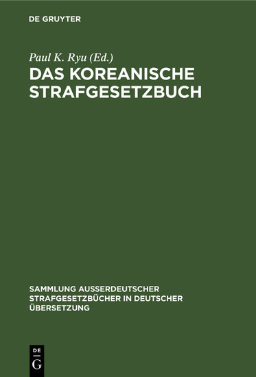 Das Koreanische Strafgesetzbuch main product photo