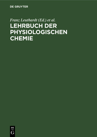 Lehrbuch der physiologischen Chemie main product photo