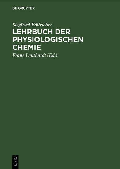 Lehrbuch der physiologischen Chemie main product photo
