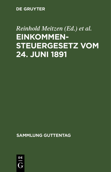 Einkommensteuergesetz vom 24. Juni 1891 main product photo