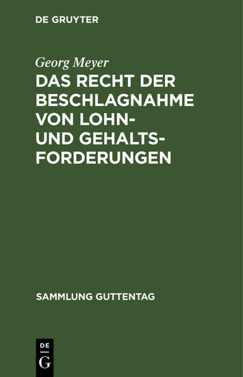 Das Recht der Beschlagnahme von Lohn- und Gehaltsforderungen main product photo