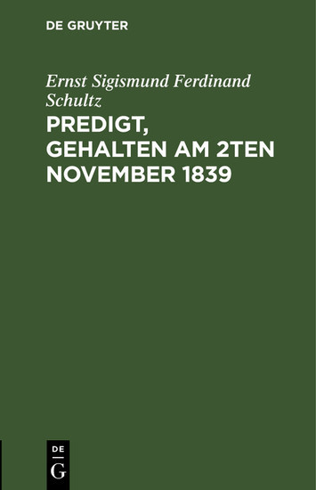 Predigt, gehalten am 2ten November 1839 main product photo