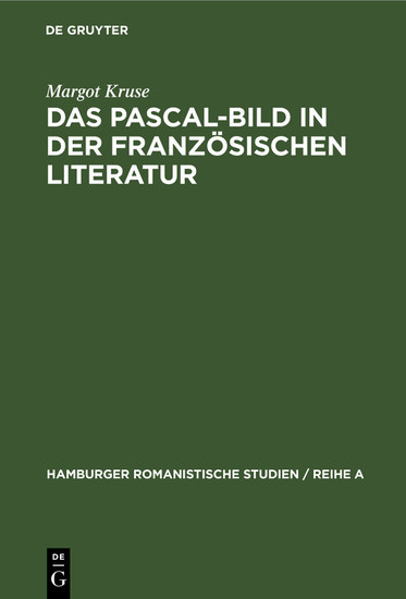 Das Pascal-Bild in der französischen Literatur main product photo