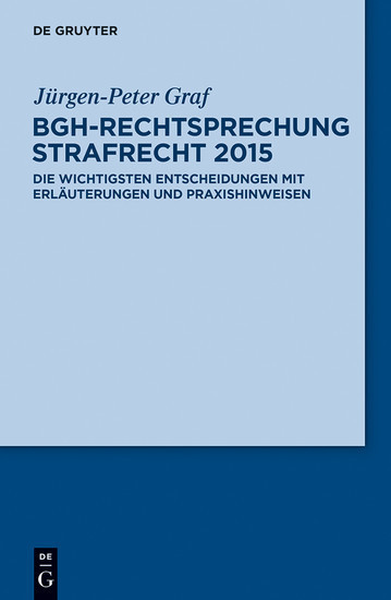 BGH-Rechtsprechung Strafrecht 2015 main product photo