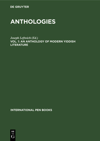 An Anthology of Modern Yiddish Literature main product photo