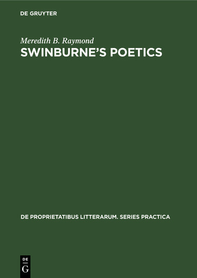 Swinburne's poetics main product photo