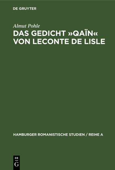 Das Gedicht "Qaïn" von Leconte de Lisle main product photo