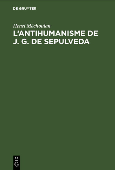 L'antihumanisme de J. G. de Sepulveda main product photo