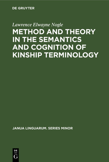 Method and theory in the semantics and cognition of kinship terminology main product photo