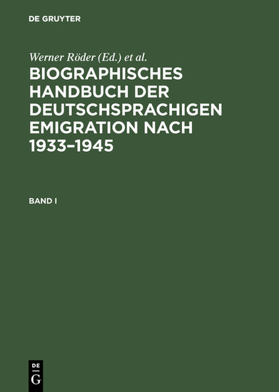 Biographisches Handbuch der deutschsprachigen Emigration nach 1933-1945 main product photo