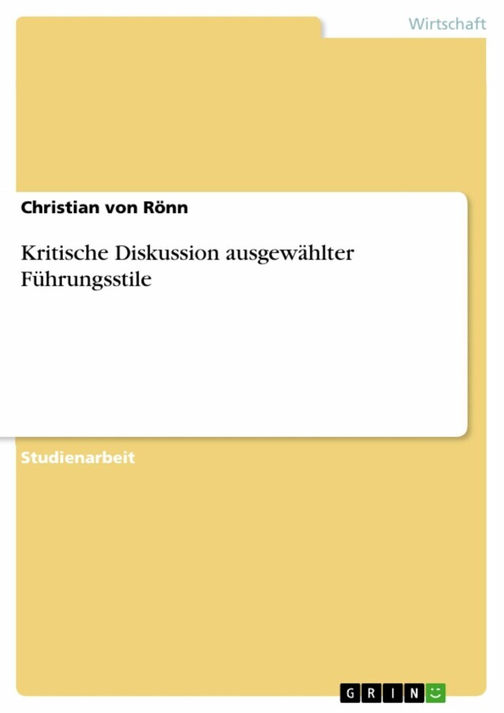 Kritische Diskussion ausgewählter Führungsstile main product photo