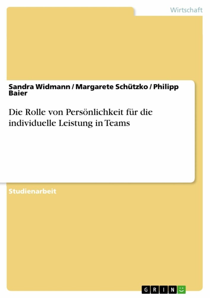 Die Rolle von Persönlichkeit für die individuelle Leistung in Teams main product photo