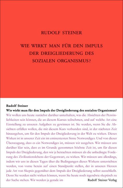 Wie wirkt man für den Impuls der Dreigliederung des sozialen Organismus? main product photo