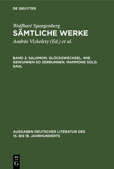 Salomon. Glückswechsel. Wie gewunnen so zerrunnen. Mammons Sold. Saul main product photo