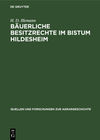 Bäuerliche Besitzrechte im Bistum Hildesheim main product photo