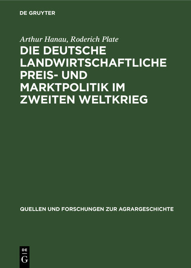 Die deutsche landwirtschaftliche Preis- und Marktpolitik im Zweiten Weltkrieg main product photo
