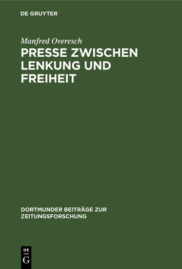 Presse zwischen Lenkung und Freiheit main product photo