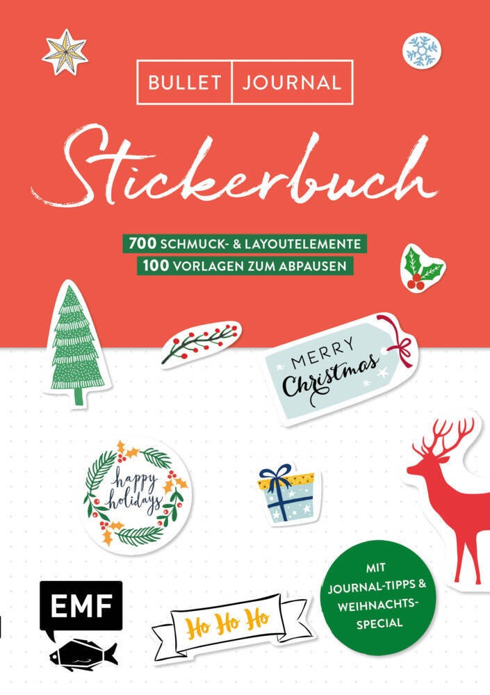 Bullet Journal - Stickerbuch Merry Christmas: 900 weihnachtliche Schmuckelemente main product photo