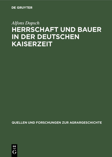 Herrschaft und Bauer in der deutschen Kaiserzeit main product photo