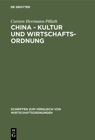China - Kultur und Wirtschaftsordnung main product photo