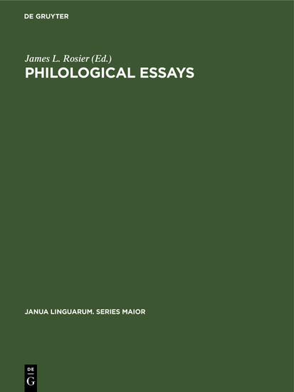 Philological Essays main product photo