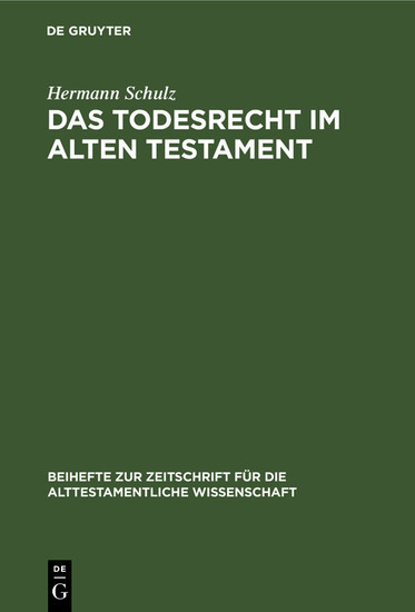 Das Todesrecht im Alten Testament main product photo