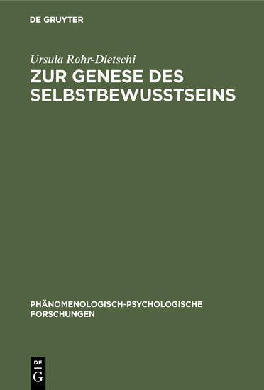 Zur Genese des Selbstbewußtseins main product photo